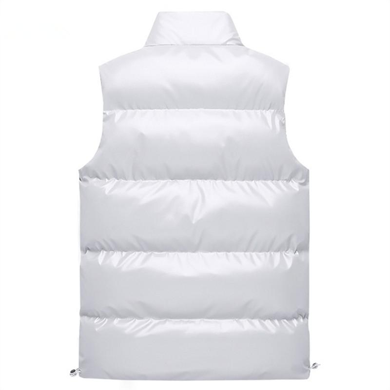 Men's Sleeveless Jacket Fashion Vest Winter Warm Pockets Cotton Padded Jackets Mens White Black Waistcoat 5Xl