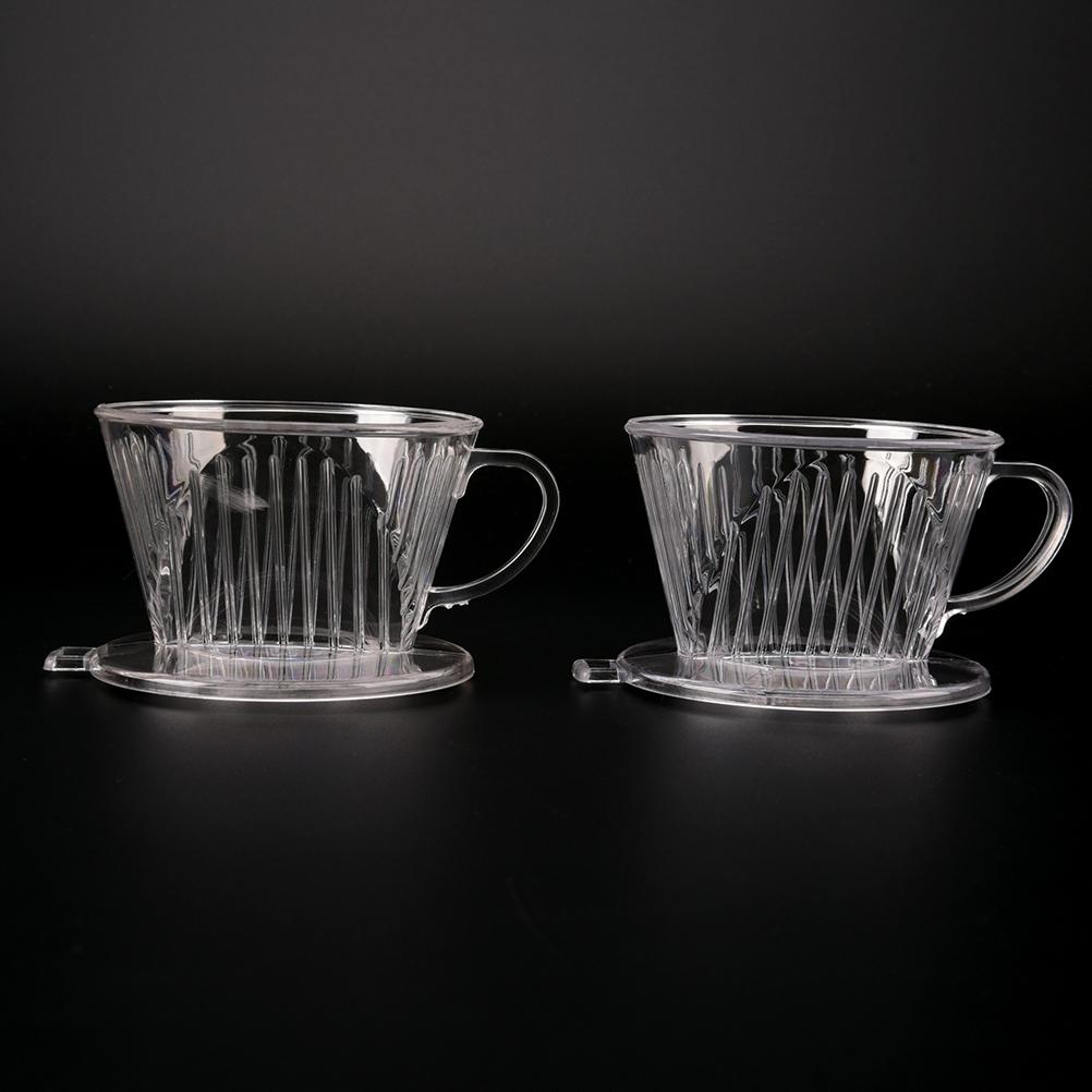 Klar Kaffefilterkopp Kon Drip Dripper Tillverkare Bryggare Hållare Plast Återanvändbar