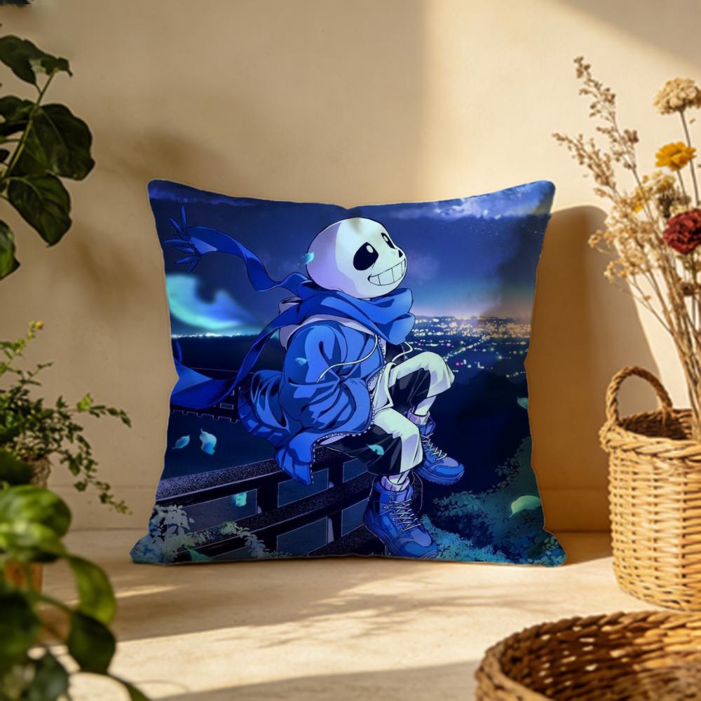 Stylish UUndertaleer Cushion Cover Versatile DoubleSided Pillow Case Fit for Sofa Bed Car Daily Decor