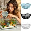 Aquarium Floating Cave Heart Shape Fish Shrimp Hideout Shelter Hammock Feeding Ring  Resting Spot for Betta Small Aquatic Pets