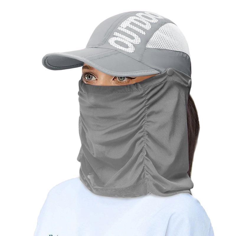 

Солнцезащитные шляпы для женщин, защита от ультрафиолета, складная уличная шляпа с широкими полями для рыбалки на открытом воздухе, с крышкой для лица и шеи, дышащая сетчатая кепка серый