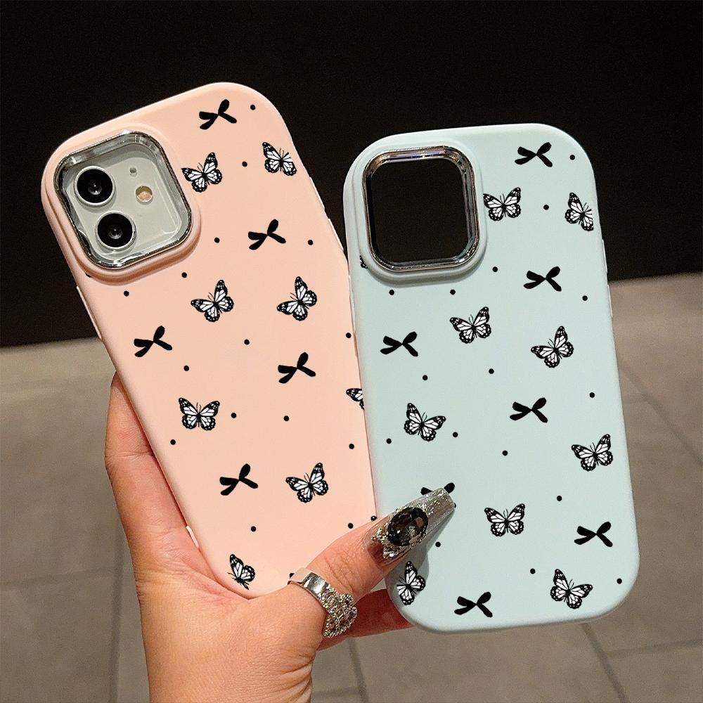 

For Vivo V23 V25 V27 V29 V30 Y27S Y28 Y33S Y36 Infinix Hot30I Hot40 Tecno Spark20 Cartoon Black Cat Silver Edge Soft Liquid Silicone Protective Casing Vivo Y55S 2023 5G рожевий