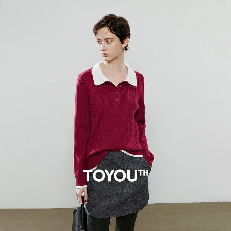 

Chuyu Women s Color-Block Faux Two-Piece Knit Sweater M