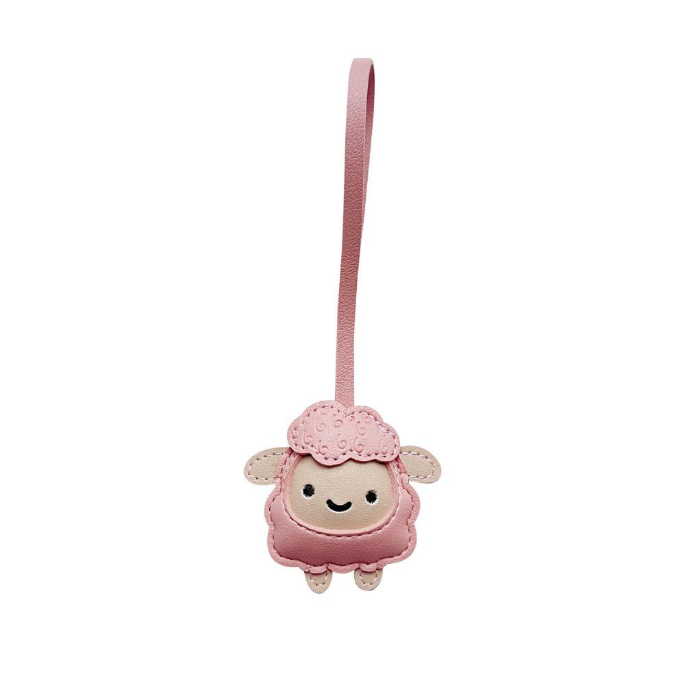 Goat PU Leather Sheep Bag Charm Cartoon Sheep Keychain Fashion Lamb Pendant Bag Decoration