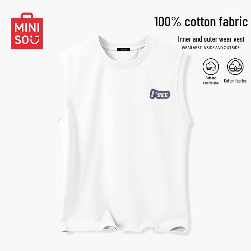MINISO Мужская хлопковая майка свободного кроя в американском стиле XL