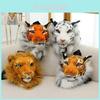 Stilvoller Plüschtier-Rucksack mit realistischem Tigerkopf-Design für Kinder und Erwachsene