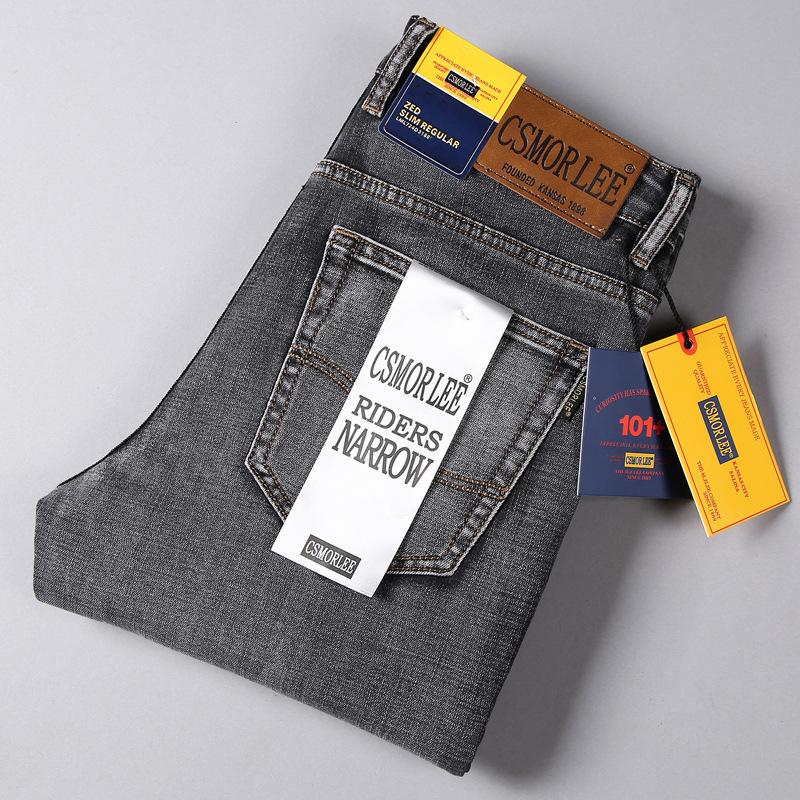 Little red horse Jeans Heren Recht Los Elastisch Slank Lente- en Herfstmodellen Nostalgie Lange Broek Heren Tijbroek 29