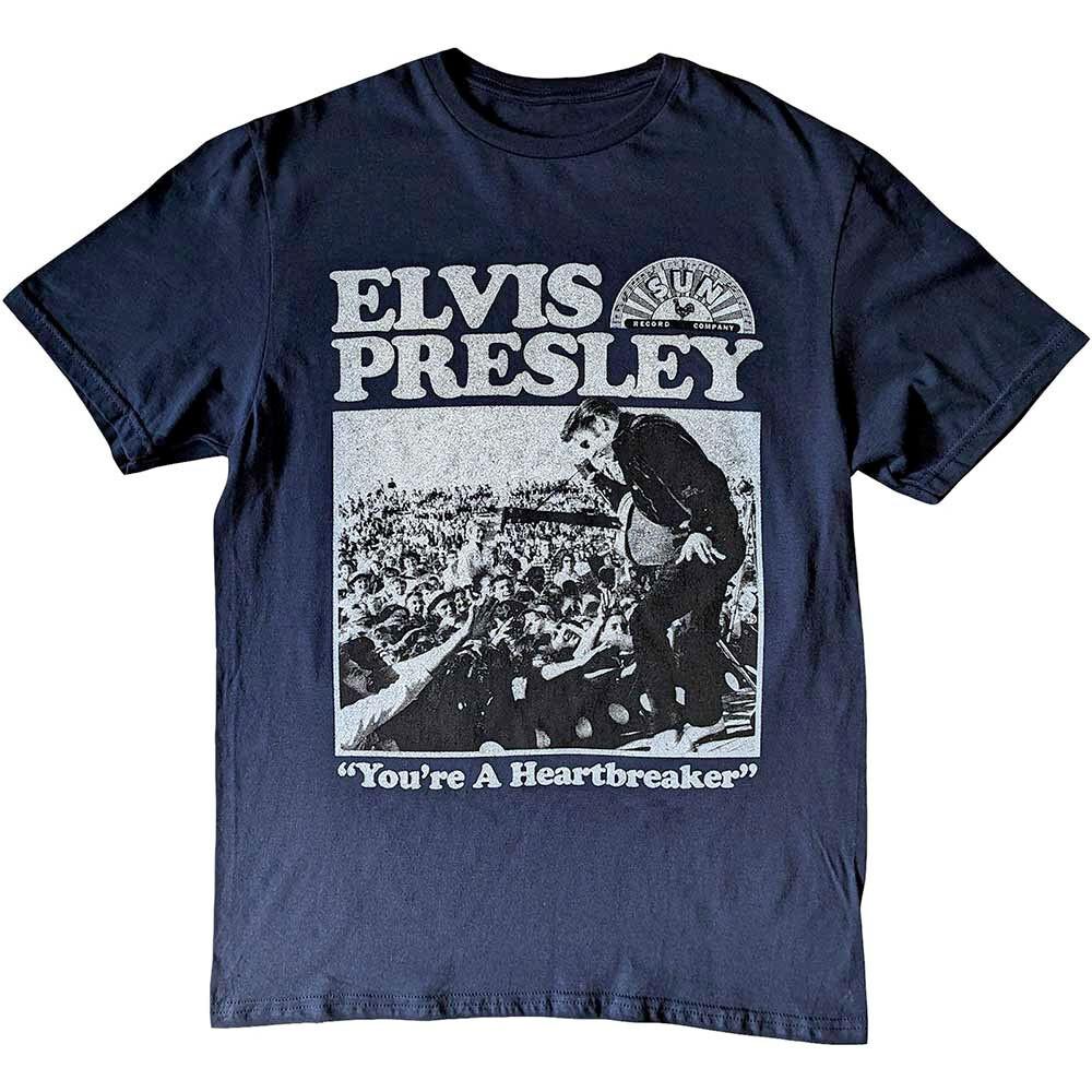 Sun Records - Elvis Presley - Elvis Heartbreaker - Navy Blue t-shirt Unisex T-Shirt L
