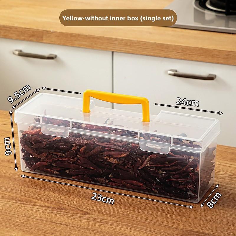 

Kitchen Household Cabinet Portable Spice Storage Box Plastic Seasoning Sealed Box Storage Food-grade Seasoning Storage Box No inner box жовтий