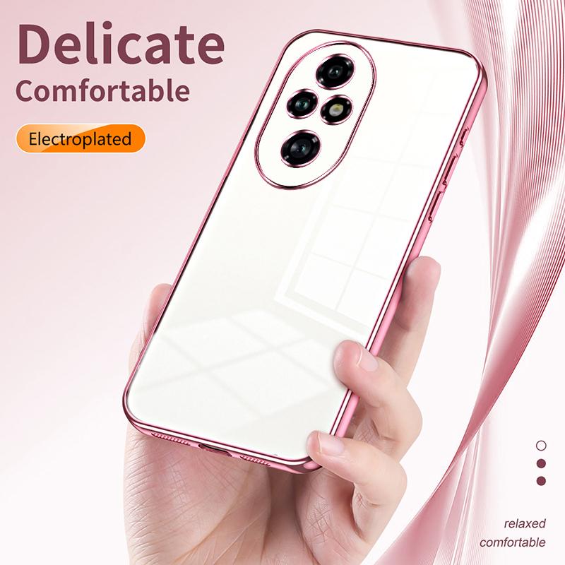 For Honor 200 Pro 5G Case TPU Phone Cover Electroplating Frame Edge
