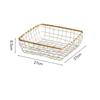 Chic Design Woven Iron Storage Basket Square Metal Construction Organizer Basket Casual Chic Art Design Food Basket Kitchen Use