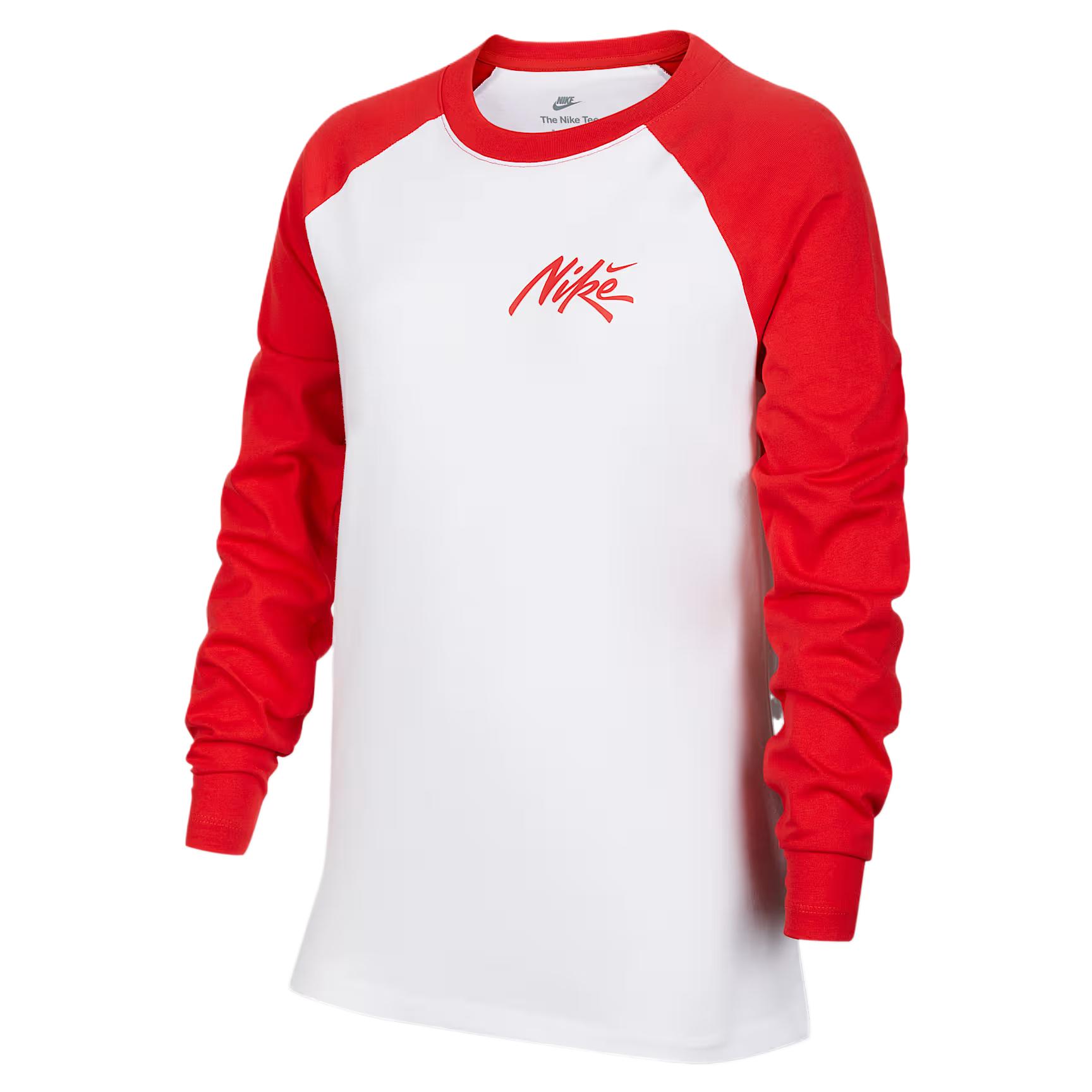 

Nike Спортивная одежда Удобный пуловер с цветными блоками Футболка с длинным рукавом Детские топы IM0593-103 XL