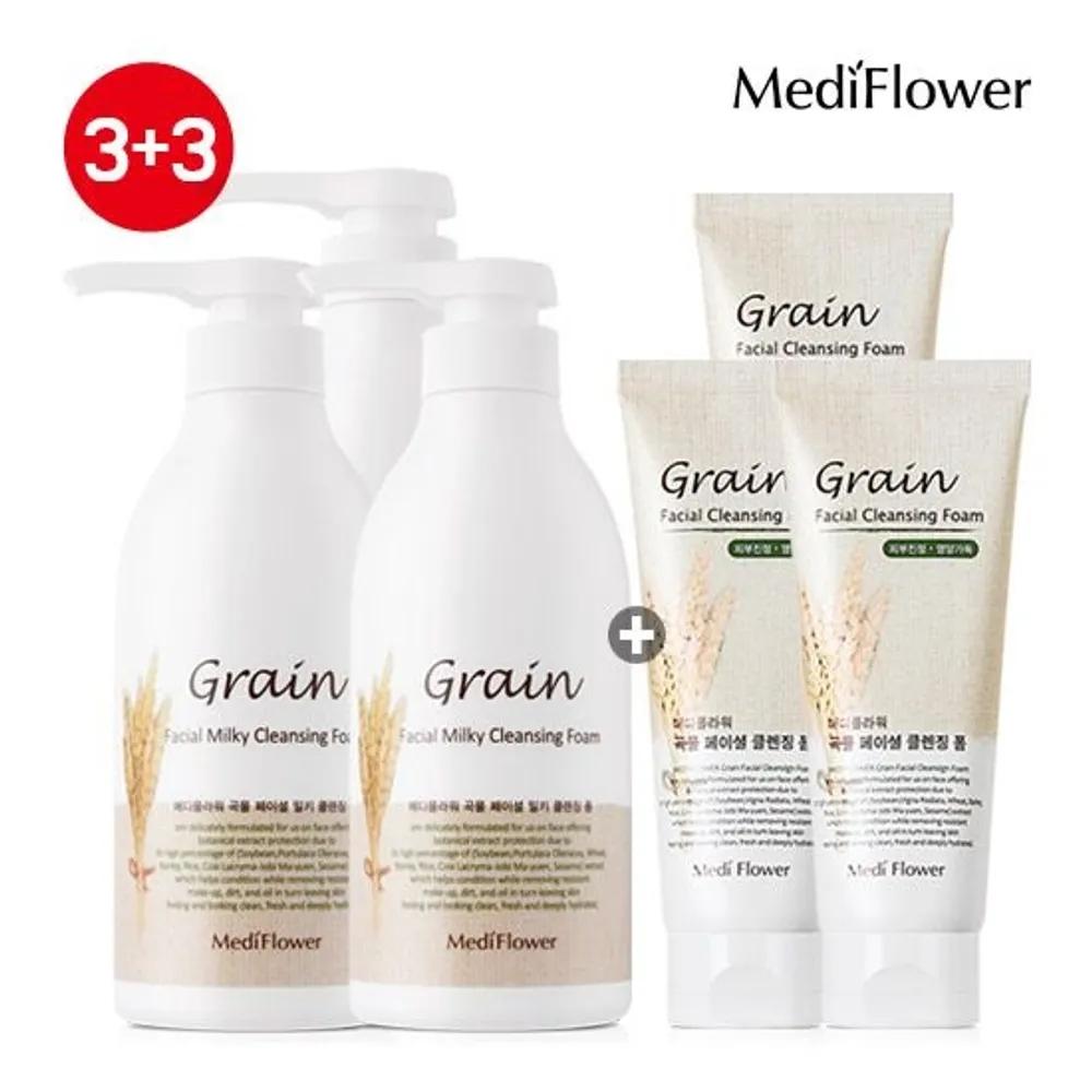 Large Size Grain Facial Milky Cleansing Foam 500ml x 3 + Grain Cleansing Foam 150ml x 3