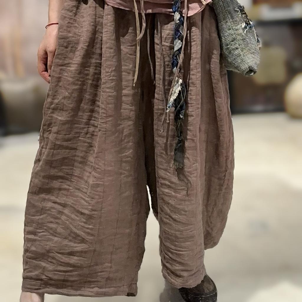 Johnature Women Vintage Wide Leg Pants Elastic Waist Autumn Trousers Loose Belt High Quality Pants