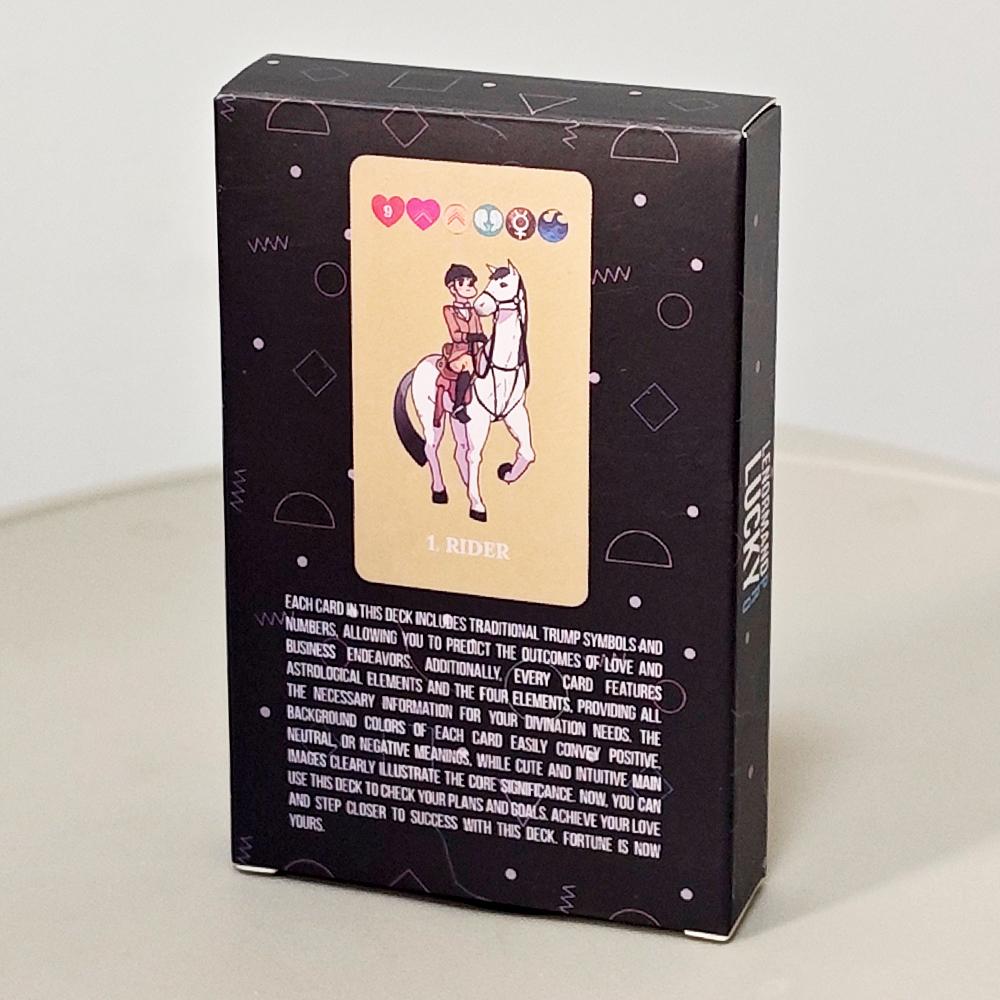 Lenormand Lucky Pro Deck – 36 Traditional Cards 9*6cm with Astrology, Planet 4 Element Symbols, Color-Coded Meanings чёрный