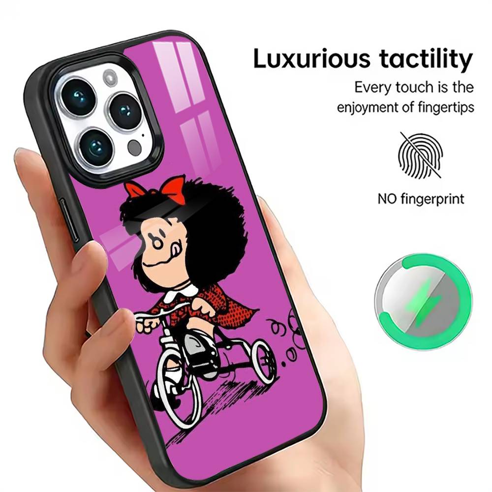 

Cartoon M-Mafalda Cute Phone Case For iPhone17,16,15,14,13,12,11 Plus,Pro Magnetic For Magsafe Wireless Charging iPhone12PROMAX