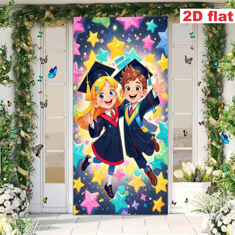 2D Graduation Theme Door Banner for Kids Kindergarten Preschool