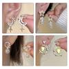 1Pair Korean Style Asymmetric Pearl Zircon Ear Clips For Women Personality  Earrings Wedding Jewelry Birthday Gifts