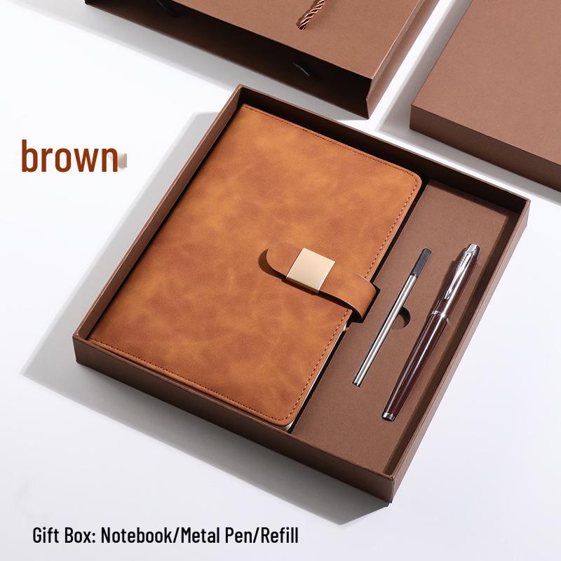 A5 Buckle Notebook Gift Set with Logo - Business, Teacher, or Work Diary