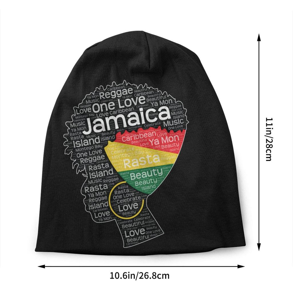 Custom Jamaica Jamaican Afro Puff Beanie Cap Unisex Winter Bonnet Knitting Hats Outdoor Ski Afro Word Art Skullies Beanies Caps