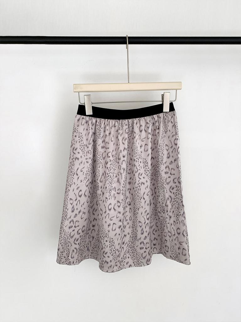 Baseukala Leopard Mix Midi Skirt