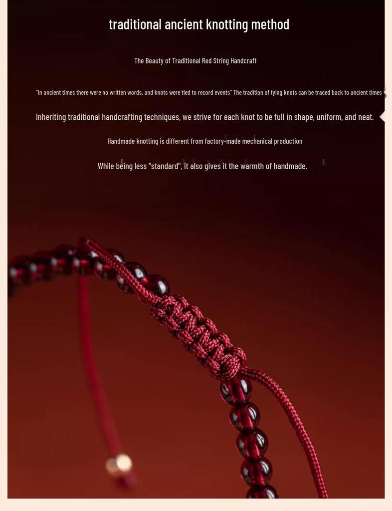 7A Natural Garnet Cinnabar Pi Xiu Women's Bracelet with Raw Ore Purple Gold Sand Elements