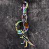 Keychain Pendant Dinosaur T-Rex Skeleton Metallic Luster Bag Charm Alloy Triple Reinforced Lobster Clasp Key Ring