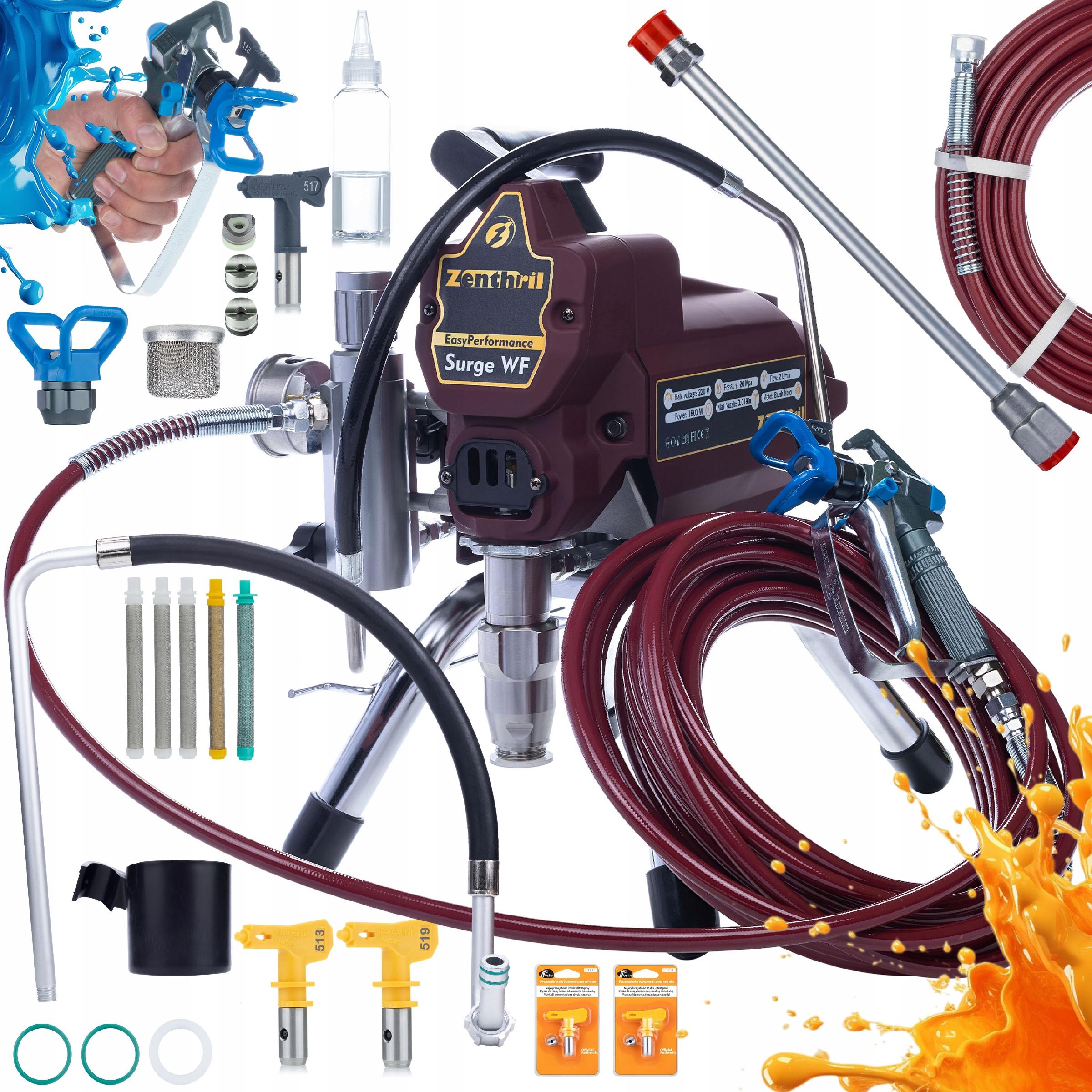 

Zenthril Agregat Malarski Surge WF – Wydajność 1800W, Ciśnienie 20Mpa | Przepływ 2L/min | Zestaw Startowy z Akcesoriami