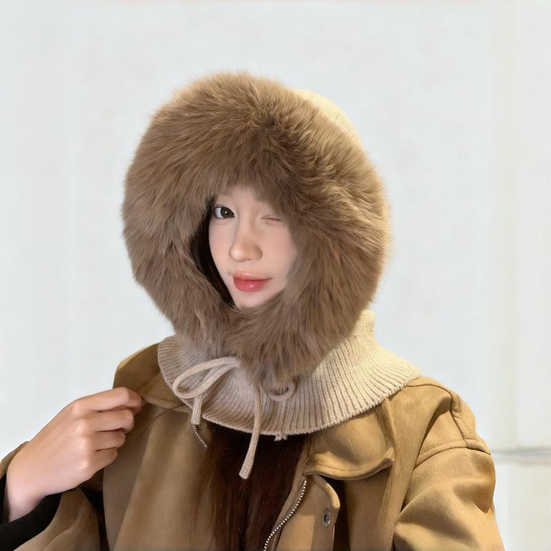 

Women s Autumn Winter Polyester Fiber Knitted Hat Trendy And Versatile Warm And Cold-proof Pullover Hats хакі