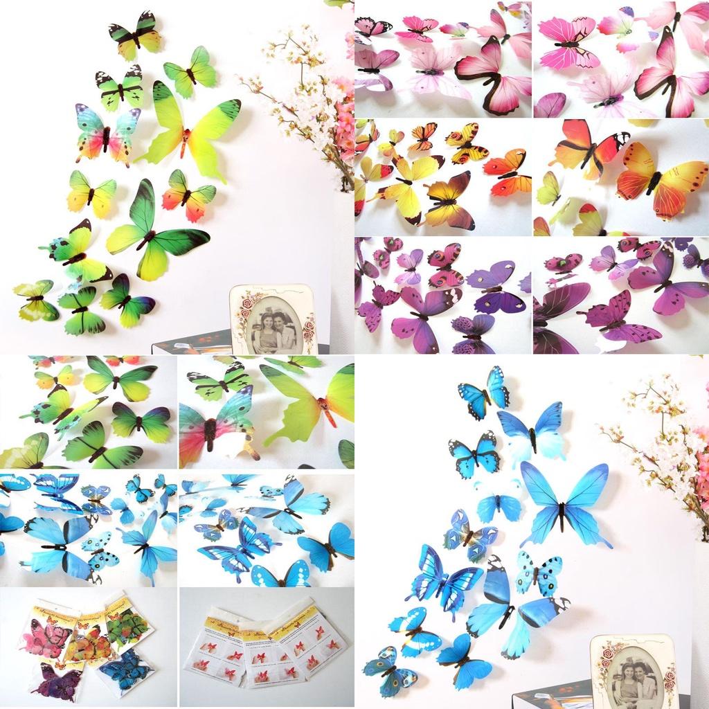 Atemberaubende 12 Stück 3D-Schmetterlings-Wandaufkleber für lebendige DIY-Raumdekoration und Dekor