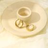 Fashion Personality Stainless Steel Stud Earrings High Light Luxury Square Geometric Earrings Femininity Niche Earrings