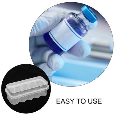 3ML/10mL 10-Slot Vial Storage Case Stackable Plastic Microtube Storage Box Clear Freezer Tube Box Diabetic Supplies