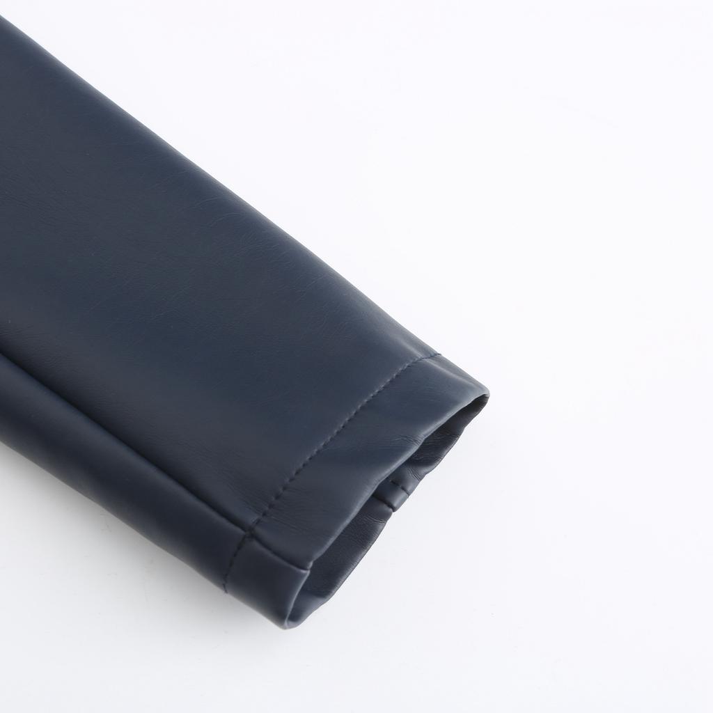 Women Lapel Collar Spring Autumn Solid Color Long Sleeve PU Leather Jacket S-3XL