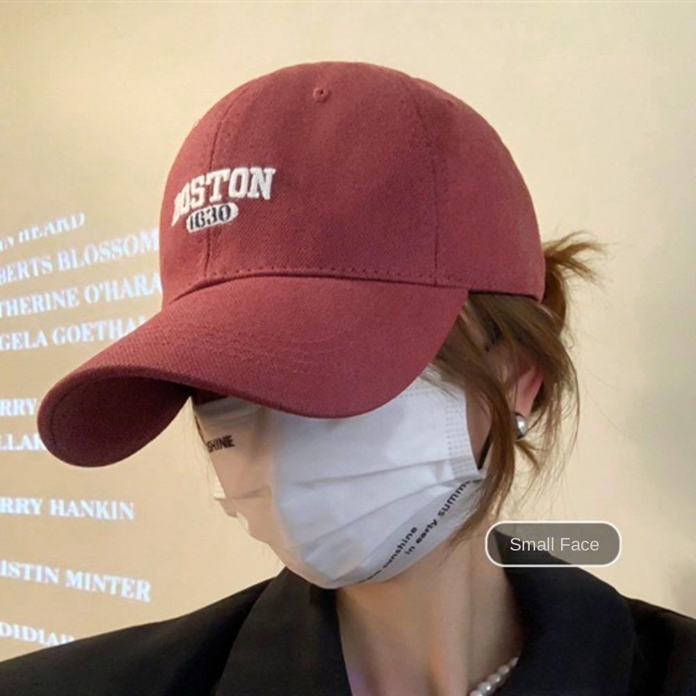 Big Size Baseball Cap Wide Brim Curved Brim Hat BOSTON Peaked Cap  Men