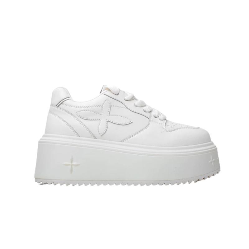 

Женские кроссовки весна осень модная повседневная обувь на толстой подошве удобная увеличивающая рост платформа подошва для женщин 40 белый