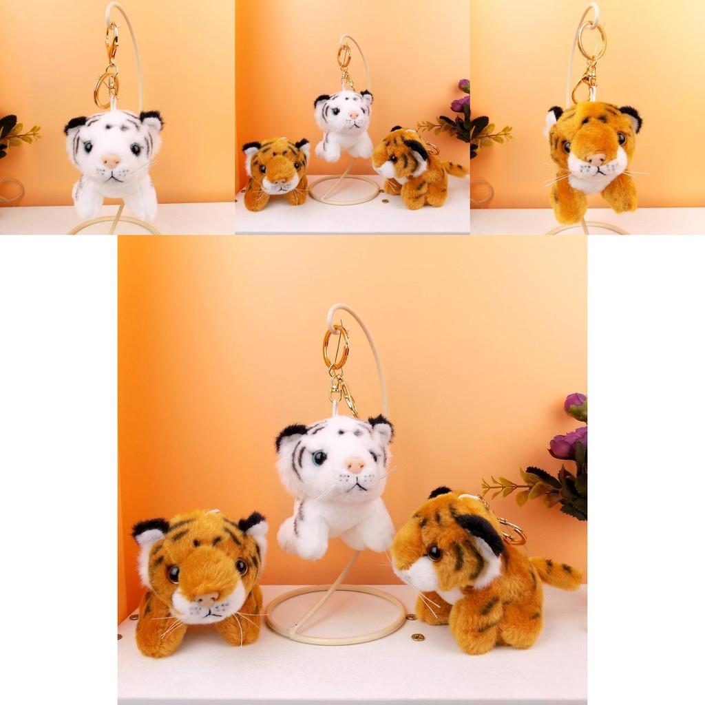 Entzückender Plüschtiger Schlüsselanhänger Spielzeug Perfekt Für Kinder Gemütliches Weißer Tiger Geschenk Mit Silbernem Clip