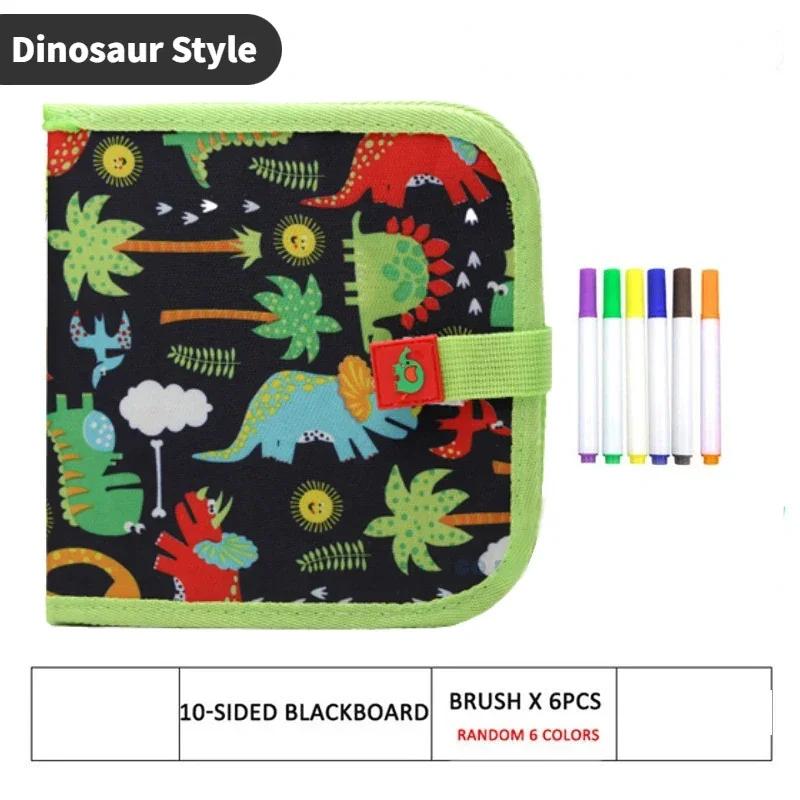 

10 Pages Reusable Drawing Board Erasable Doodle Book With Pens Portable Painting Toys Montessori Educational Toy Painting Book