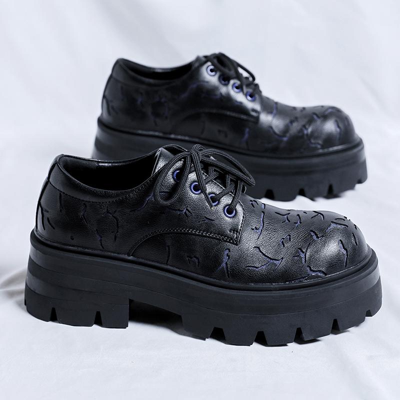 Tjocksulade PU-läder Herr Oxford Skor Bröllopsfest Manliga Formella Klänningsskor Personlighet Business Casual Skor Promenadsko