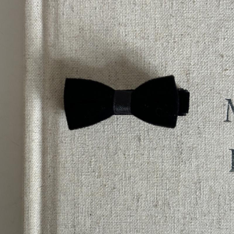 

Ретро міні-затискач-кіготь з оксамитовим бантом - Червоний аксесуар для волосся на свята