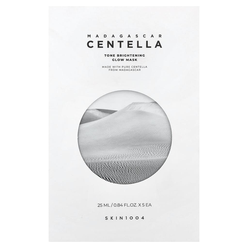 SKIN1004, Madagascar Centella, Tone Brightening Glow Beauty Mask, 5 Sheets, 25ml (0.84 fl oz) each