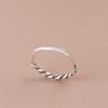 925 Sterling Silver Adjustable Twisted Ring for Women - Minimalist Index Finger Band