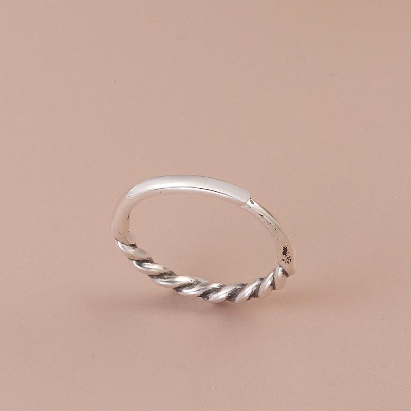 925 Sterling Silver Adjustable Twisted Ring for Women - Minimalist Index Finger Band