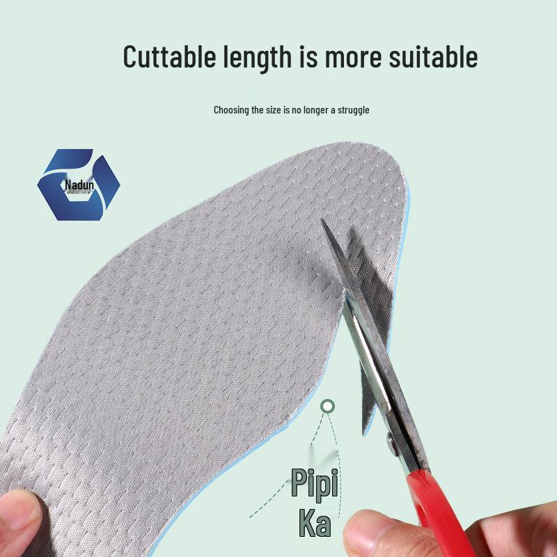 Summer Breathable Antibacterial Deodorant Cuttable Sport Insoles 37-38 серый