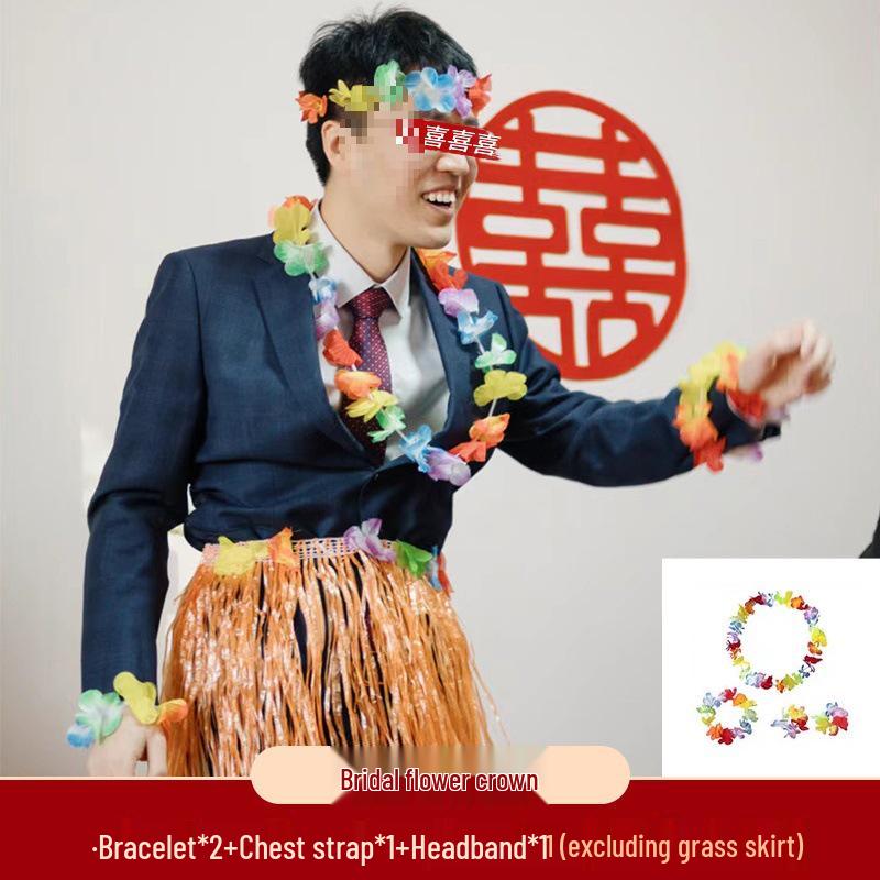 

Creative Hula Skirt Costume for Wedding Games, Children s Day, Seaweed Dance, Funny Groom Props.