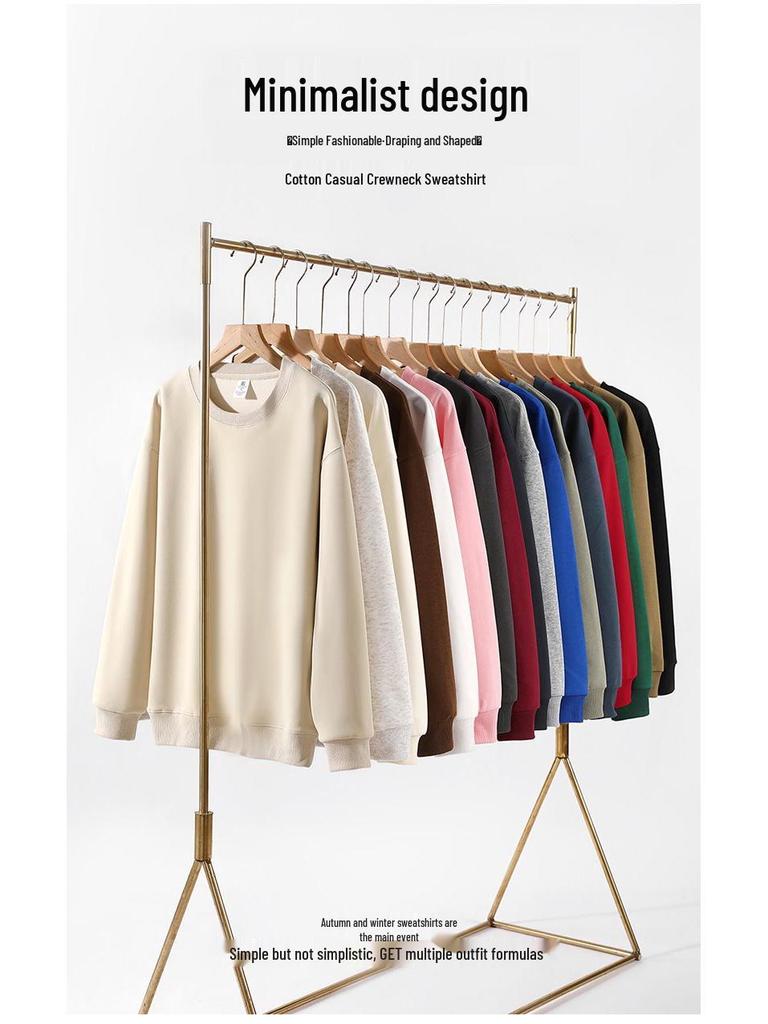 Spring & Autumn Cotton Round Neck Trendy Slim Hoodie for Men & Women