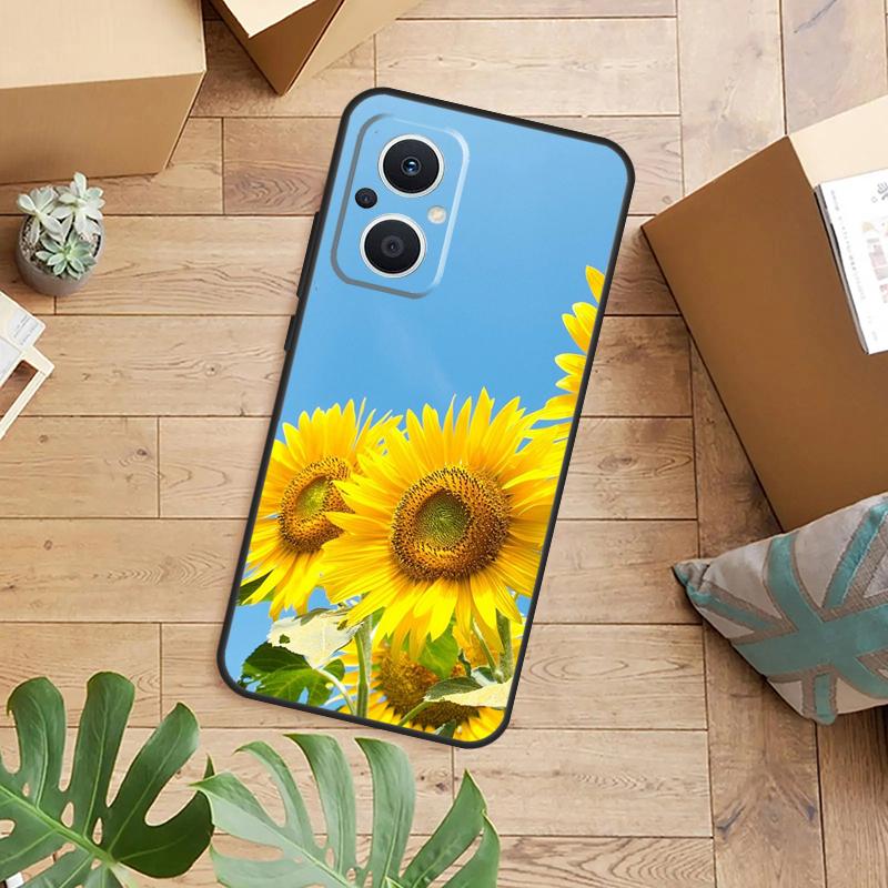 Sunflower Floral Phone Case For OPPO Reno 14 12 11 13 F 10 Pro 8T 7 8 Lite OPPO Find X8 X6 X5 X9 Pro Cover