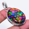 Natural Dichroic Glass Gemstone 925 Sterling Silver Jewelry Pendant 2.05" AP-16481