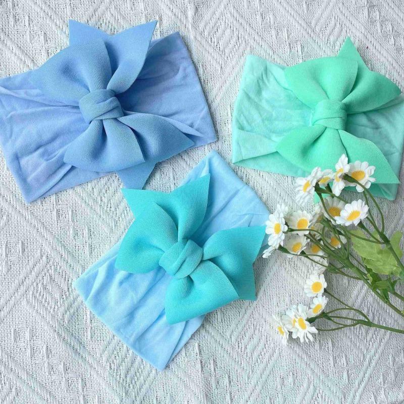 New candy-colored princess hair accessories, baby soft and comfortable nylon bow headscarf, baby headband.