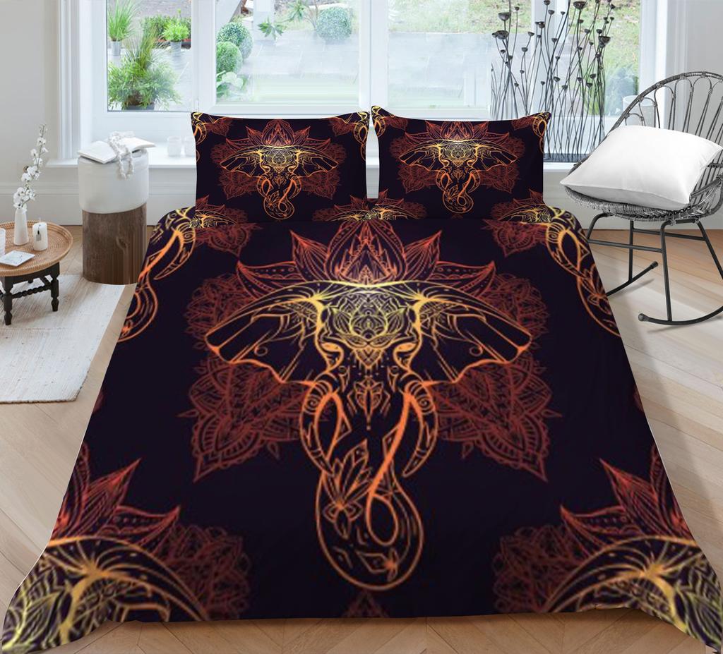 Heim-Bettwäsche 3D Böhmischer Druck Bettwäscheset Kissenbezug Bettdecke Bettbezug Tagesdecke Bettwäsche