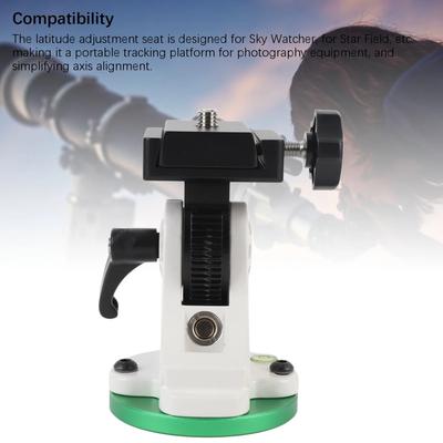 Support de Télescope Equatorial en Alliage d'Aluminium Base d'Ajustement de Latitude Filetage 3/8 Conception Portable Accessoire de Télescope d'Astronomie
